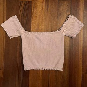 White Fox Boutique ribbed pink top